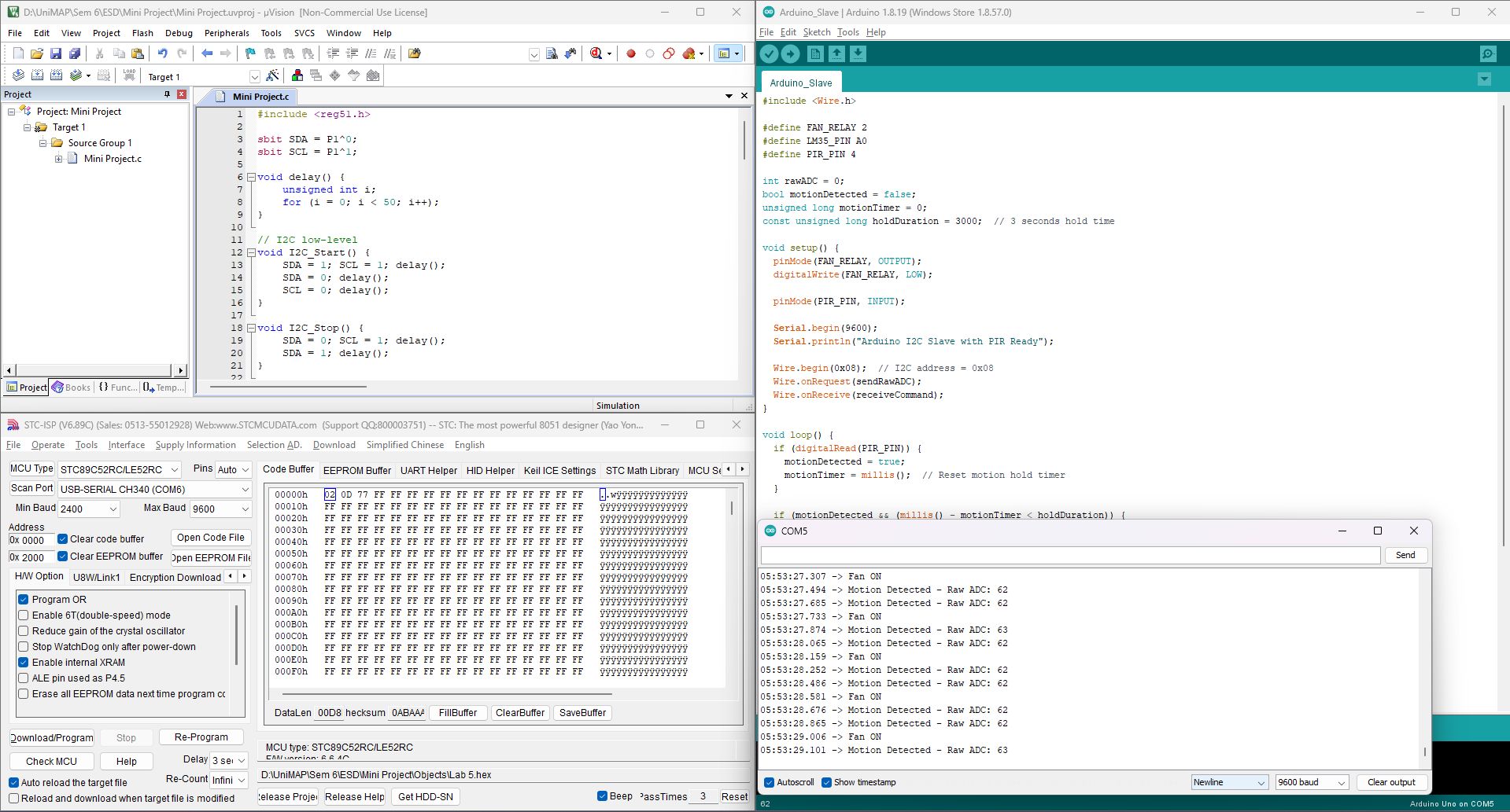 STC12–Arduino Master-Slave Smart Monitoring and Control System